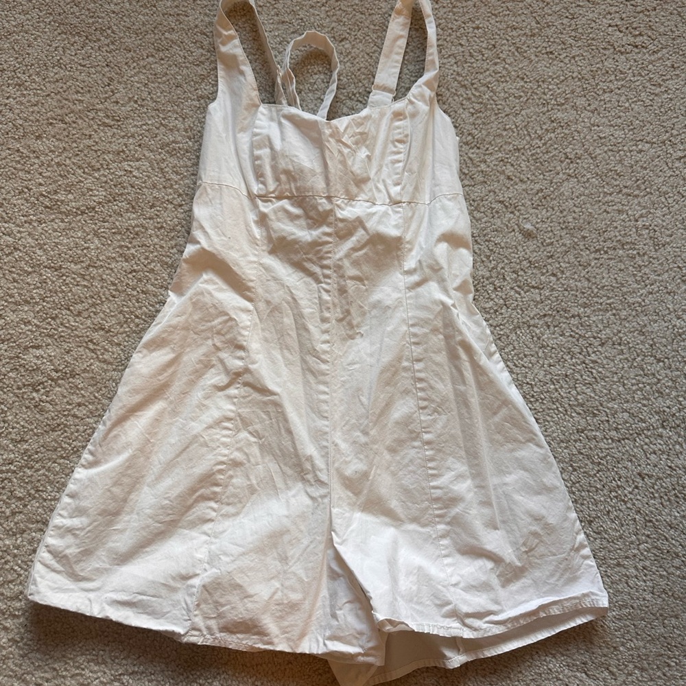 Urban Outfitters Cream Sleeveless Romper